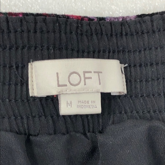 LOFT Skirt Black Dark Floral Velvet Ruffle Hem Mini Whimsigoth Size Medium - Picture 3 of 10